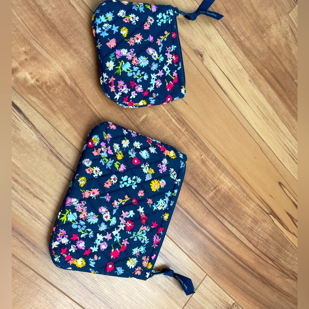 Vera Bradley scattered wildflowers pouches